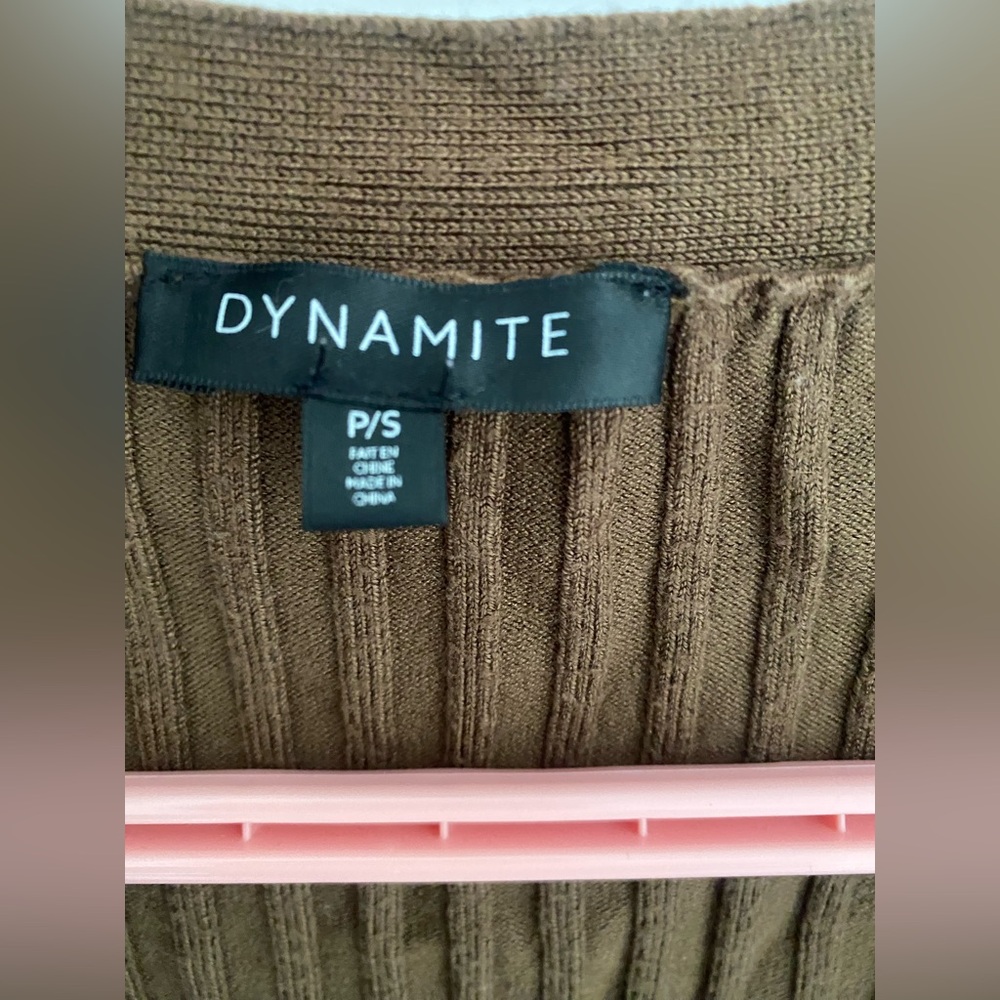 Dynamite olive  Ribbed Cardigan - Picture 2 of 4